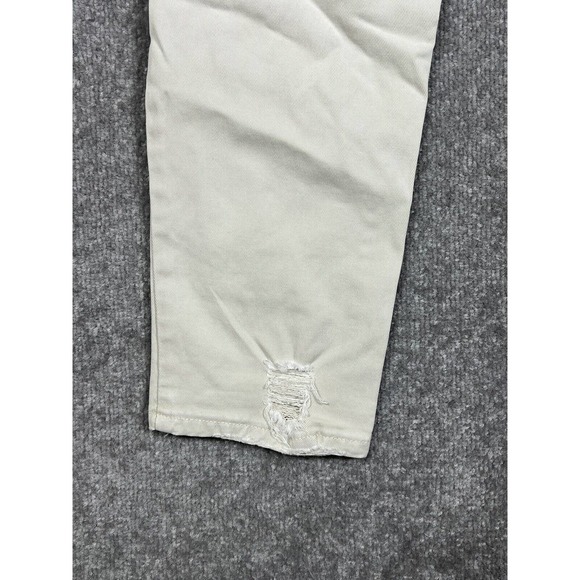 Klixs Distressed Trashed Jeans Womens Size 24 Stretch Off White Denim Italy Made - Picture 9 of 15